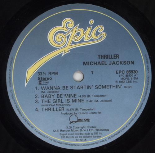Michael Jackson Thriller - 1st - EX UK vinyl LP album (LP